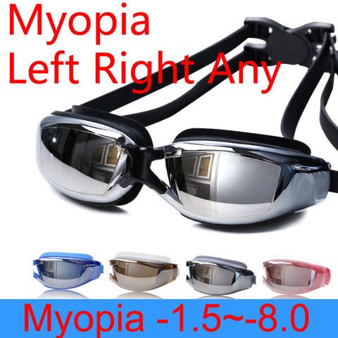Gafas de natación miopía mujeres Anti niebla profesional adultos prescripción impermeable natación piscina gafas de buceo óptico ► Foto 1/6