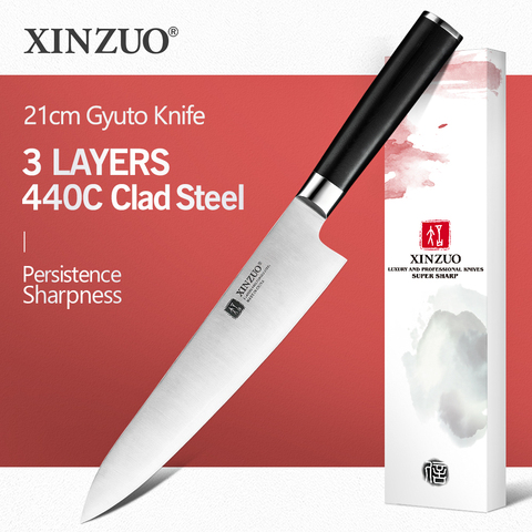 XINZUO-cuchillo de cocina G10 de acero inoxidable, utensilio de Chef de Gyuto de 210/270mm, alto contenido de carbono, 3 capas, 440C ► Foto 1/6