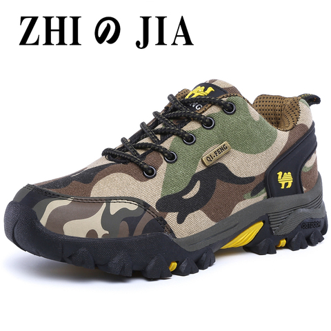 Zapatos deportivos de tela informales para hombre y mujer, zapatillas antideslizantes a la moda, de camuflaje, impermeables, para parejas, senderismo y tren al aire libre ► Foto 1/6