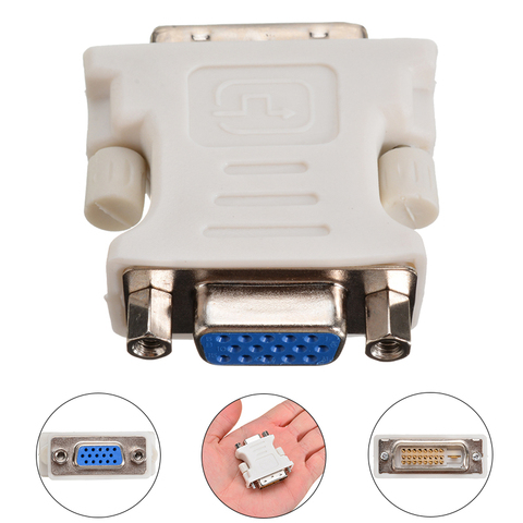 Mayitr 1 unid 24 + 1 pin DVI-D macho a 15 Pin VGA hembra adaptador profesional DVI-D a VGA Video Convertidor para ordenador portátil ► Foto 1/6