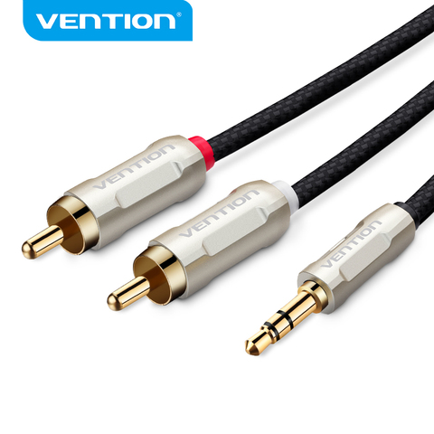 Convenio de 3,5mm a 2 RCA Cable de Audio de 3,5mm Jack RCA Cable de Nylon trenzado de Cable divisor para cine en casa iphone DVD auriculares PC ► Foto 1/6