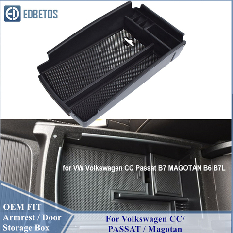 Para Volkswagen PASSAT B6 B7 2006 - 2013 compartimento de reposabrazos para coche centro de la consola de guante caja organizador bandeja para Volkswagen CC ► Foto 1/6