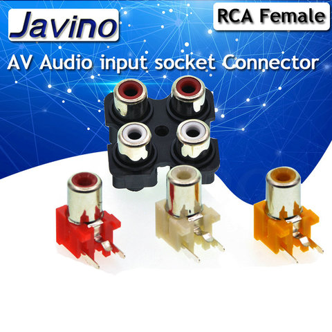 Uds 1/4 agujero hembra RCA estéreo Jack de audio de entrada de Audio AV conector hembra Lotus fila amplificador interfaz de conexión de señal ► Foto 1/1