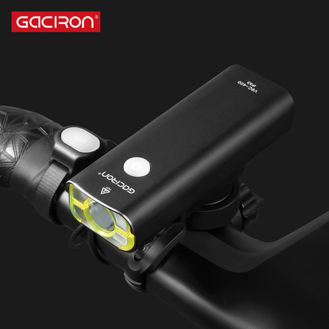 Gaciron-luz de Led de ciclismo delantera para manillar de bicicleta, recargable, linterna, linterna, Faro, accesorios para bicicleta, 18650 batería ► Foto 1/6