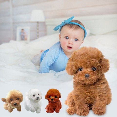 Encantador cachorro de juguete de simulación, de peluche niños bebé realista muñeca del perro de peluche hecho a mano juguetes de alta calidad perro felpa Animal relleno muñeca # ► Foto 1/6