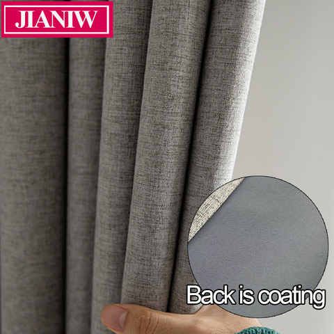 JIANIW Faux Linen Foam Back Blackout cortina térmica aislamiento insonorizado persianas para dormitorio sala de estar hecho a medida ► Foto 1/6