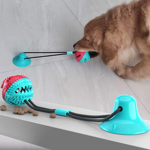 Ventosa de silicona para perros juguetes interactivos para mascotas, juguetes para masticar morder, Limpieza de dientes, cepillo de dientes, comida para perros ► Foto 1/4