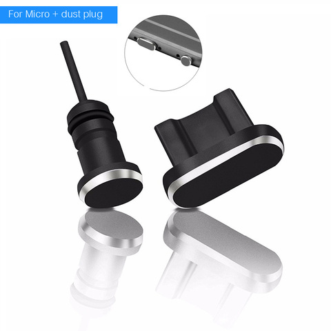 Puerto Micro carga de Teléfono Usb + conector de 3,5mm para auriculares, Conector Micro Usb antipolvo para Xiaomi, Huawei, pin de Tarjeta 3 en 1, 2 uds. ► Foto 1/6