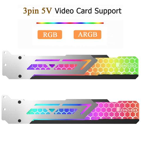 Soporte de tarjeta de vídeo RGB/ARGB Jonsbo V3, tarjeta gráfica con soporte para marco de chasis, soporte LED para 3 pines, 5V, ARGB, placa base, 1 Uds. ► Foto 1/6