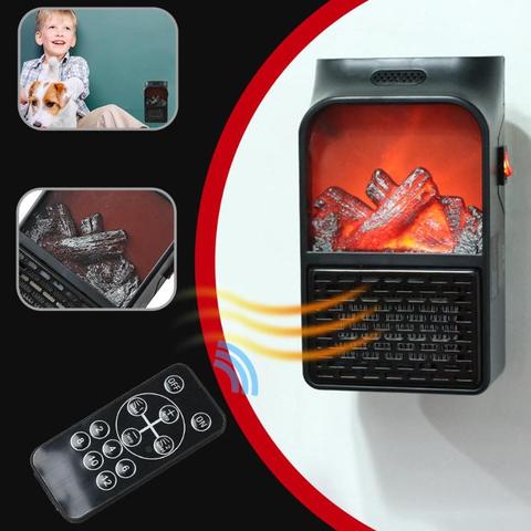 Mini ventilador eléctrico de 900W con Control remoto para el hogar, calefactor enchufable para el hogar, calefacción de aire, calentador de espacio para el invierno ► Foto 1/6