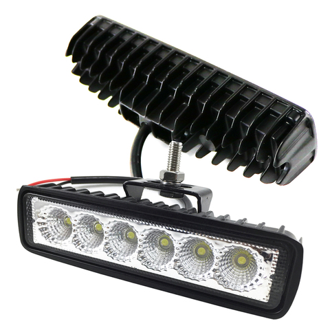 Foco LED DRL de 18w para todoterreno, luz de trabajo, 9-32V, 4WD, 12 voltios, 1 Uds., 2 uds. ► Foto 1/6