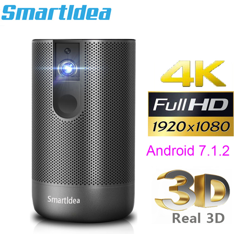 Smartldea-Proyector D29 native1920x1080, Full HD, Android 7,0, 2G + 16G, 5G, wifi, DLP, compatible con 4K, ZOOM 3D, videojuego ► Foto 1/6