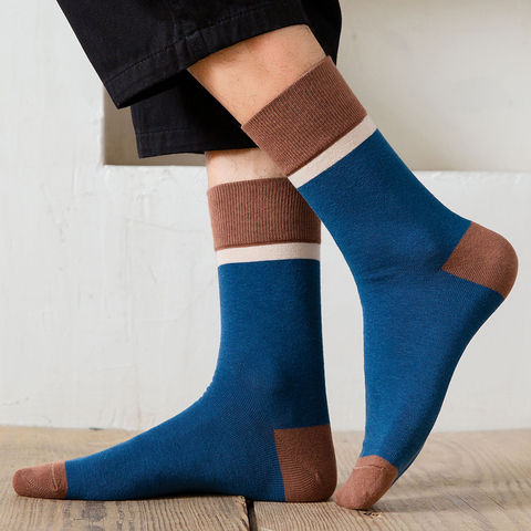 2022 de invierno nuevos hombres Calcetines de algodón Casual de negocios de los hombres de moda vestido de calcetines transpirables Harajuku japonés calcetines Medias para hombre ► Foto 1/6