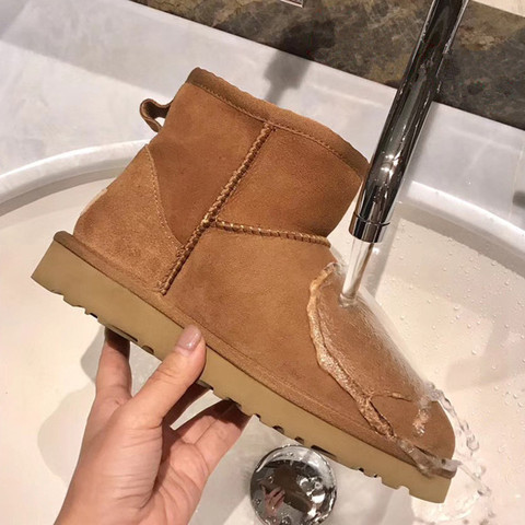 Botas de nieve impermeables para mujer, zapatos de invierno con suela de goma antideslizante, cuero de vaca 100% auténtico, talla grande, Australia ► Foto 1/6