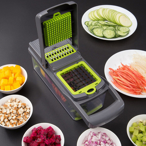 2022 cortador de verduras accesorios de cocina mandolina Slicer cortador de frutas de pelador de zanahorias queso rallador rebanador de vegetales ► Foto 1/6