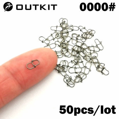 OUTKIT-Pin de acero inoxidable giratorio, accesorios de pesca, conector, Clip, giratorio, aparejos de pesca de mar, 50 Uds. ► Foto 1/6