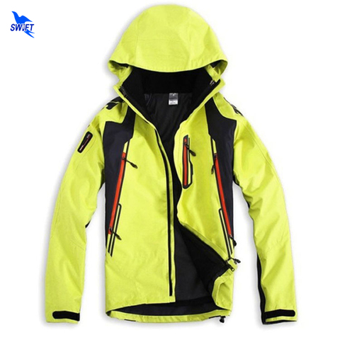 Chaquetas impermeables térmicas de 3 capas para hombre, forro polar desmontable, impermeable, para senderismo, esquí, Camping, con capucha ► Foto 1/6