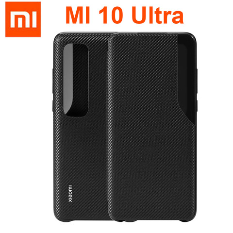 Xiaomi Mi 10-funda Ultra con tapa inteligente, Original, de cuero PU, de lujo, color negro ► Foto 1/6