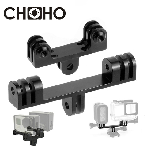 Puente de soporte doble de aleación de aluminio, conector CNC para selfi, soporte de Flash para Gopro hero 9, 8, 7, 6, XiaoMi Yi, accesorios de SJCAM ► Foto 1/6