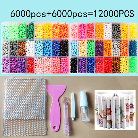 Juego de 12000 Uds. De cuentas de cristal de repuesto para puzle, juego de bolas 3D de 36 colores de 5mm, juguetes mágicos hechos a mano para niños ► Foto 1/5