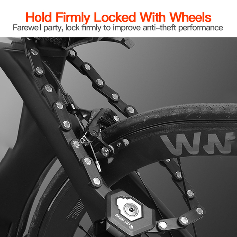 Candado plegable de cadena de alta resistencia para bicicleta, candado de aleación con 3 Llaves antirrobo, fuerte y seguro ► Foto 1/6