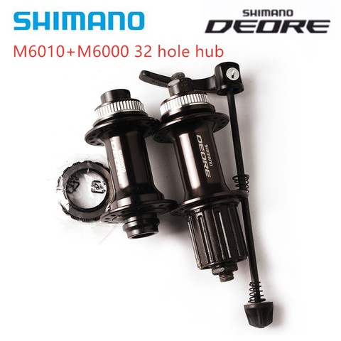 SHIMANO-buje de bicicleta Deore M6010 M6000, 32 orificios para 7/8/9/10/11 velocidades, buje trasero y delantero, cierre central de 32 H de liberación rápida ► Foto 1/5