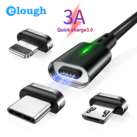 Elough-cargador magnético rápido para iPhone, Samsung y Xiaomi, Cable Micro USB 3,0 4,0, tipo C ► Foto 1/6