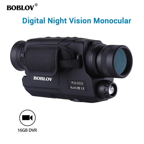 Dispositivo Digital de visión nocturna para caza, dispositivo con grabación DVR, prismáticos monooculares de 5x32 óptica, Monocular de visión nocturna infrarroja con 16GB DVR ► Foto 1/6