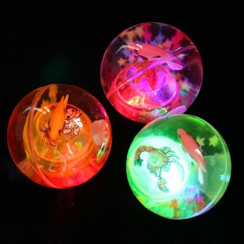 1pc intermitente luminoso pelota botadora de caucho juguete pelota Poprygunchik luz anti estrés LED Bola de salto juego juguetes para niños ► Foto 1/6