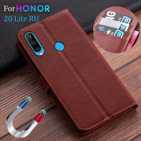 Honor 20 Lite RU-Funda de cuero de 6,15 pulgadas para Huawei Honor 20 LITE, funda billetera MAR-LX1H para Honor 20, funda de libro ligera con tapa ► Foto 1/6