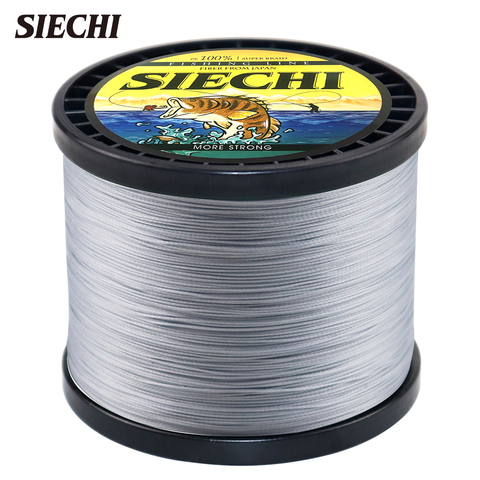 SIECHI-Hilo de pescar de 300M, 500M, 1000M, PE, 8 hebras, 4 hebras, tecnología de espiral inversa, multifilamento, línea de pesca de carpa fuerte, 20-88LB ► Foto 1/6