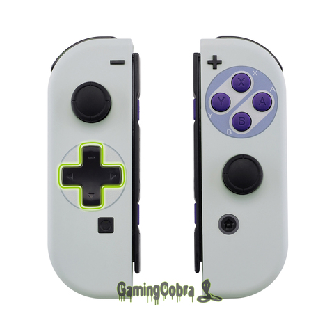 Carcasa de controlador táctil suave, estilo SNES, versión d-pad, Con juego completo de botones, carcasa de repuesto para Nintendo Switch Joy-Con ► Foto 1/6