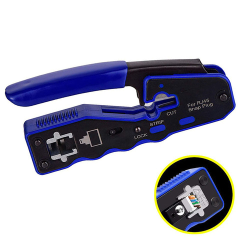 Herramienta de crimpado RJ45, cortador de paso Cat6 Cat5 Cat5e 8P8C, conectores modulares, herramienta de red de alambre todo en uno, crimpadora de Cable ► Foto 1/5