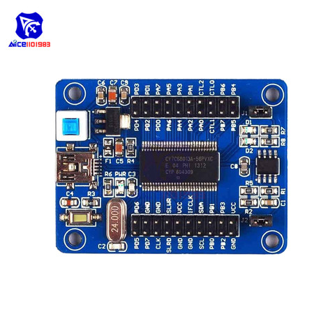 Diymore-Placa de desarrollo Mini USB, EZ-USB FX2LP CY7C68013A, analizador USB Logic con I2C Serial SPI, módulo de interfaz ► Foto 1/6