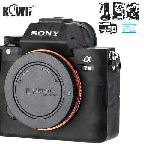 Kiwi Cuerpo de Cámara-Kit de película protectora para Sony A7 III A7R III A7III A7RIII A7M3 A7R3, pegatina antiarañazos 3M, negro ► Foto 1/6