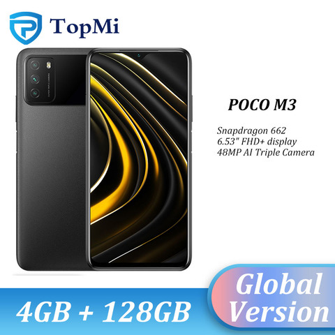 POCO-teléfono inteligente M3 versión Global, 4GB y 128GB, Snapdragon 662, ocho núcleos, 6000mAh, cámara Tripl de 48MP, pantalla FHD + de 6,53 pulgadas, pocom3 ► Foto 1/6