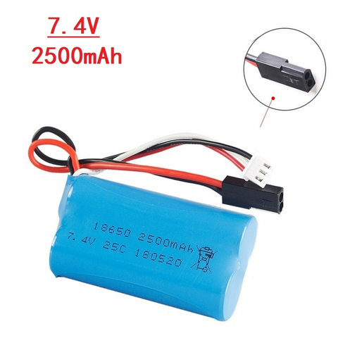 Batería de iones de litio de 18650 V, 7,4 Mah, 25C para helicóptero teledirigido MJX T40 T40C F39 F49 T39 Syma 2500, pieza para Dron BG1518 BG1513 BG1515 ► Foto 1/6