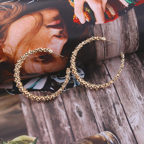 Pendientes Vintage para mujer, aretes con estilo geométrico redondo de oro C, pendiente de Metal 2022, joyería colgante ► Foto 1/6