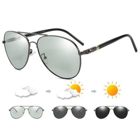 Gafas de sol fotocromáticas para hombre, lentes de sol polarizadas para conducir, camaleón, cambian de Color, diseñador de marca, 2022 ► Foto 1/6