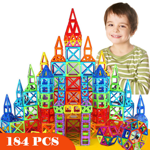 Nuevo 184 Uds Mini set de construcción de diseñador magnético modelo y juguete de construcción bloques magnéticos de plástico juguetes educativos para regalo de niños ► Foto 1/6