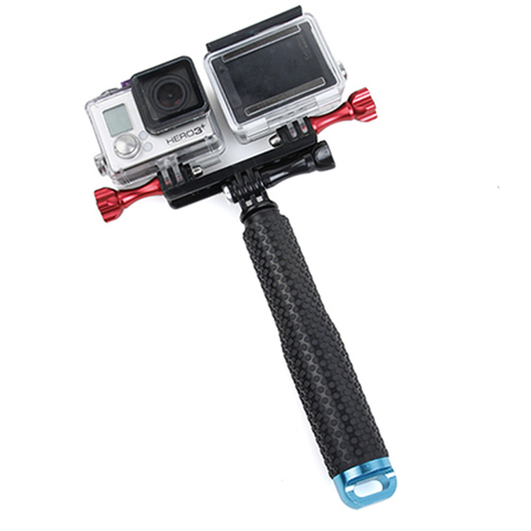 Nuevo doble Dual soporte para trípode profesional de la cámara del deporte Cámara de manejar con adaptador de montaje de tornillo para Gopro héroe/9/8/7/6/5/4/3 +/3 ► Foto 1/6