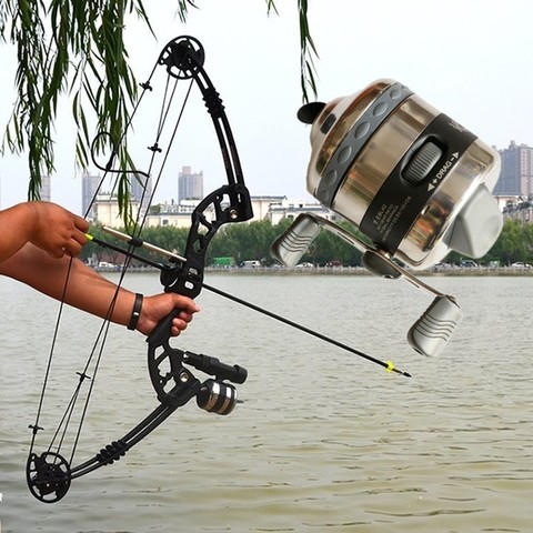Bobina de pescado de tiro, carrete de Pesca de acero inoxidable con lazo de línea, catapulta, arpón, Casti, Spinning, carpa ► Foto 1/6