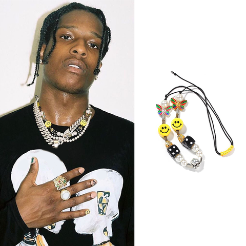 Collar con sonrisa de Travis Scott para hombre y mujer, regalo de joyas de fiesta, Hip Hop, ropa de calle ► Foto 1/6