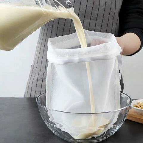 Leche de soja vino bolsa de filtro de bolsa de leche de nuez té y café de aceite yogur filtro neto de malla de cocina reutilizables bolsas de filtro de nailon colador ► Foto 1/6