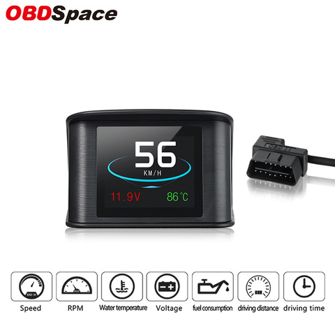 OBDSPACE P10 Smart OBD2 a bordo ordenador medidor HUD velocímetro de coche temperatura de refrigerante de agua consumo de combustible Pantalla de voltaje ► Foto 1/6