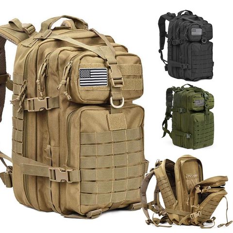 Mochila táctica militar de 50L de capacidad para hombre, mochila grande, impermeable, para deportes al aire libre, senderismo, Camping, viajes, 3D ► Foto 1/6