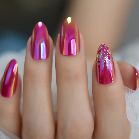 Uñas postizas de colores para mujer, 12 tamaños falsos, cobertura completa, puntas artificiales de ABS, decoraciones para manicura, maquillaje, placa AB, 24 Uds. ► Foto 1/6