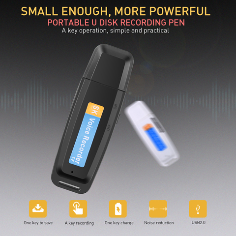 Kebidumei-Mini grabadora dictáfono profesional con USB, unidad Flash, grabadora de Audio Digital, tarjeta Micro SD TF, 32G ► Foto 1/6
