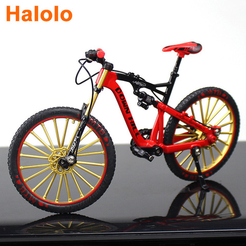 Halolo-mini bicicleta de aleación de Metal fundido a presión para niños, modelo 1:10, bicicleta de montaña de juguete, simulación de carreras, colección de juguetes para adultos ► Foto 1/5
