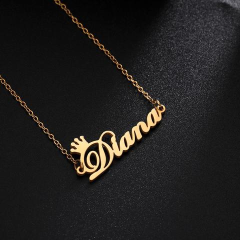 Collar de acero inoxidable con letras personalizadas, colgante con placa con nombre, Gargantilla, joyería ► Foto 1/6